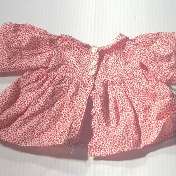 Vintage Baby Doll Dresses Bundle Lace Puff-Sleeve Floral Prairie-Style Cream/Red - Picture 8 of 10
